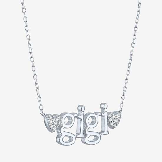 Gigi (Gh / Si2 I1) Womens 1/10 CT. T.W. Lab Grown White Diamond Sterling Silver 18 Inch Pendant Necklace