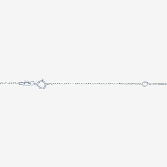 Mom (G-H / Si2-I1) Womens 1/10 CT. T.W. Lab Grown White Diamond Sterling Silver Heart 18 Inch Pendant Necklace