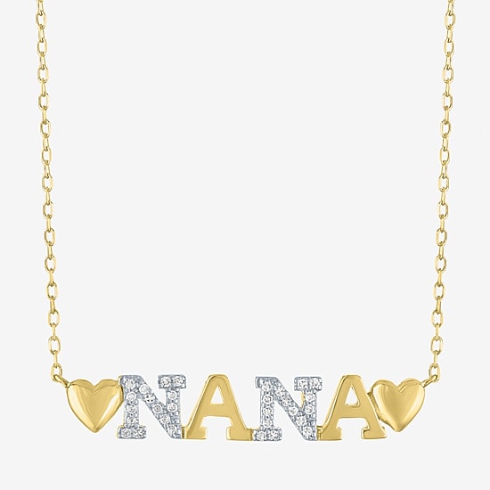 Nana (G-H / Si2-I1) Womens 1/10 CT. T.W. Lab Grown White Diamond 14K Gold Over Silver 18 Inch Pendant Necklace