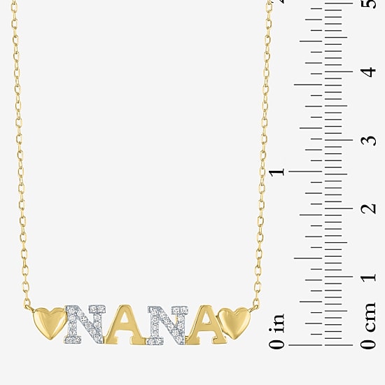 Nana (G-H / Si2-I1) Womens 1/10 CT. T.W. Lab Grown White Diamond 14K Gold Over Silver 18 Inch Pendant Necklace