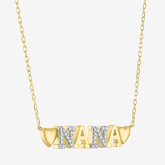 Nana (G-H / Si2-I1) Womens 1/10 CT. T.W. Lab Grown White Diamond 14K Gold Over Silver 18 Inch Pendant Necklace