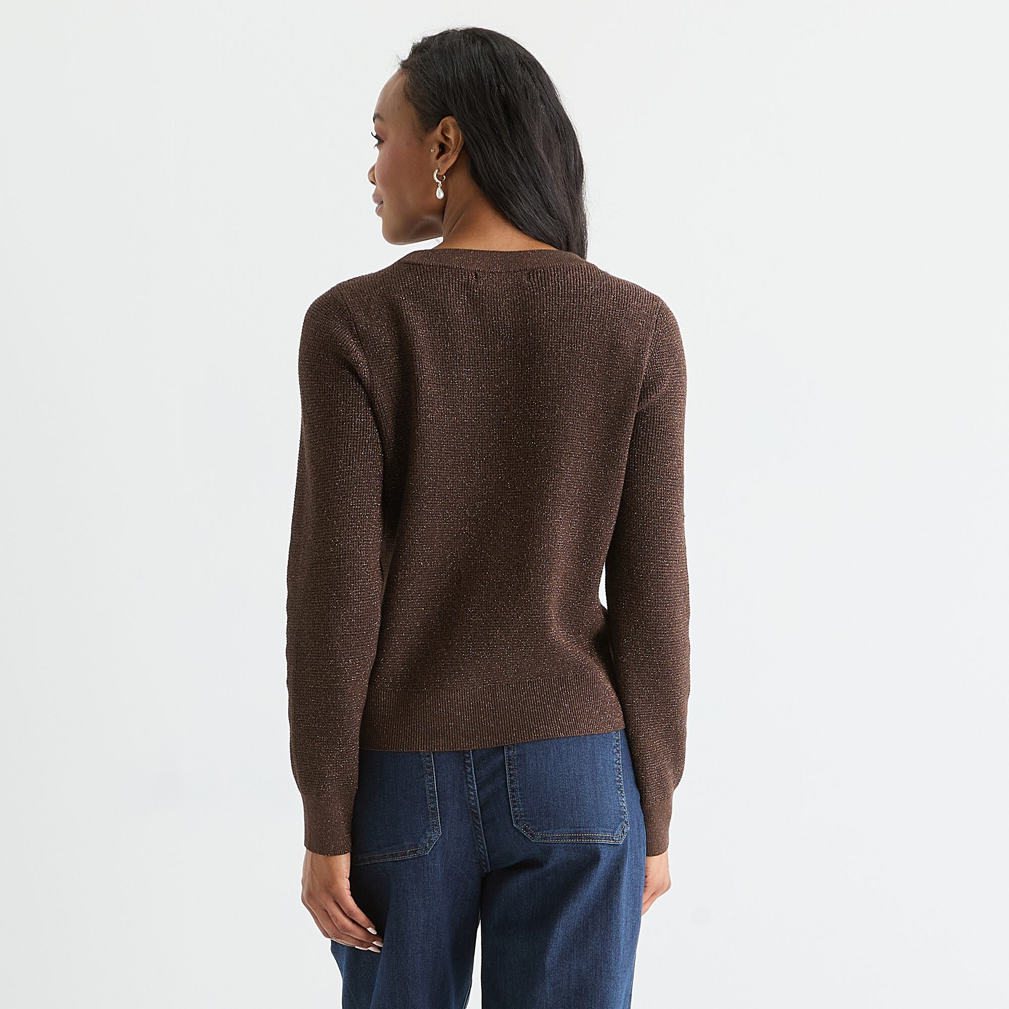 Liz Claiborne Womens Crew Neck Long Sleeve Pullover Sweater