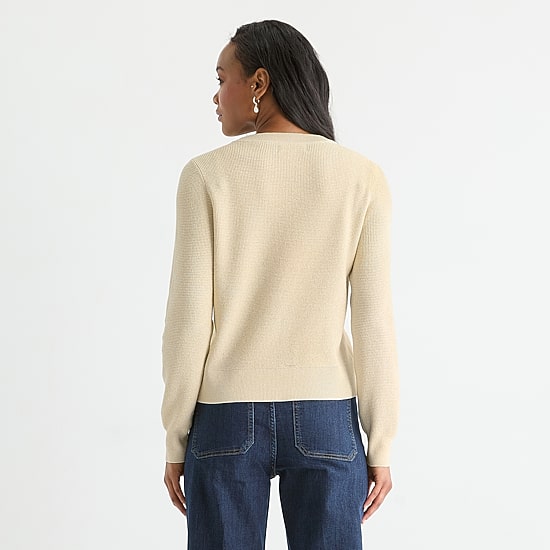 Liz Claiborne Womens Crew Neck Long Sleeve Pullover Sweater