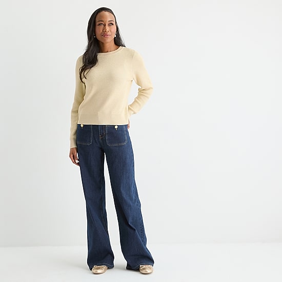 Liz Claiborne Womens Crew Neck Long Sleeve Pullover Sweater