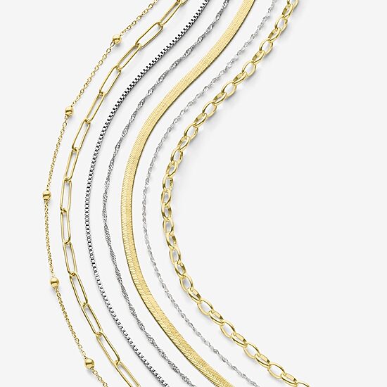 Silver Reflections Pure Silver Over Brass Box Chain Necklace