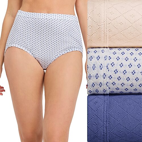 Jockey Elance Breathe Brief 3 Pack Underwear 1542, Extended Sizes - Future Dusk/compass Star/peach Ice