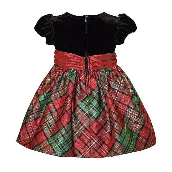 Bonnie Jean Baby Girls Short Sleeve Velvet A-Line Dress