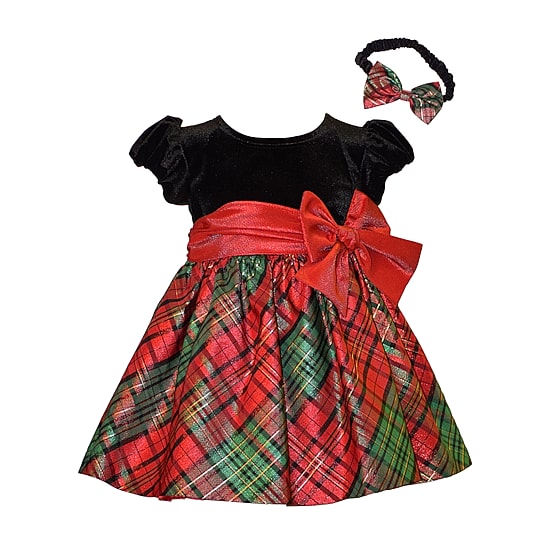 Bonnie Jean Baby Girls Short Sleeve Velvet A-Line Dress