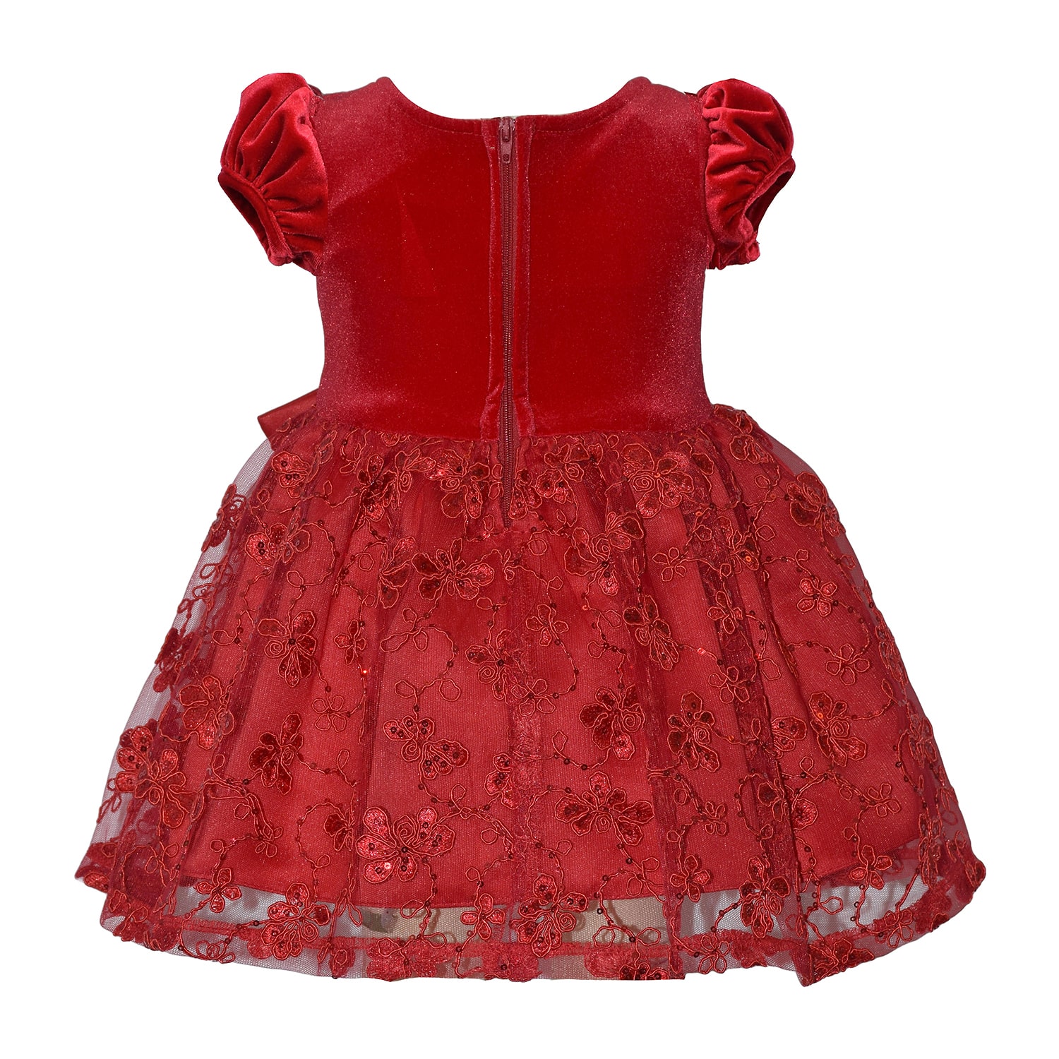 Bonnie Jean Baby Girls Short Sleeve Velvet A-Line Dress