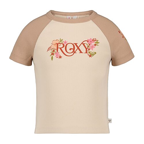 Roxy Big Kid Girls Crew Neck Short Sleeve Regular Fit Graphic T-shirt In Sand