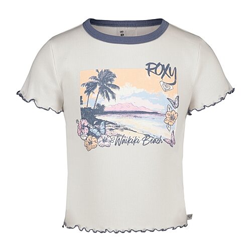 Roxy Big Kid Girls Crew Neck Short Sleeve Regular Fit Graphic T-shirt In White