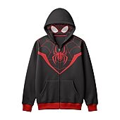 Miles Morales Little & Big Kid Boys Long Sleeve Spiderman Fleece Zipper Hoodie