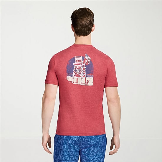IZOD Saltwater Americana Mens Crew Neck Short Sleeve Regular Fit Graphic T-Shirt