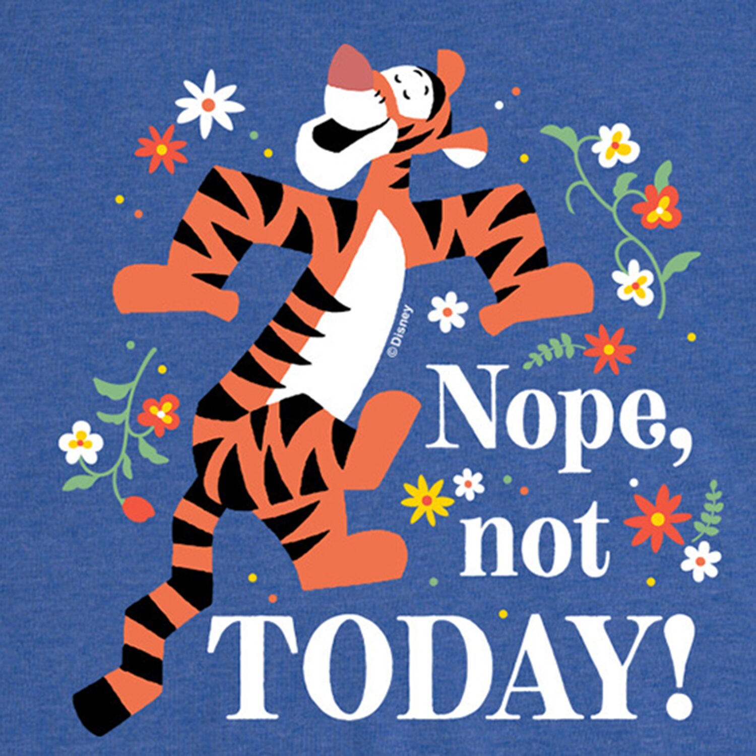 Tigger Nope Not Today Womens Plus Crew Neck Short Sleeve Regular Fit Graphic T-Shirt
