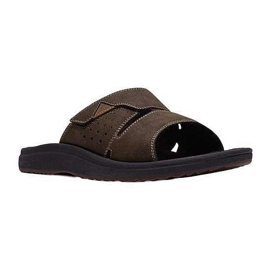 Clarks Cloudsteppers Men's M Breeze Slide Sandals (Dark Brown)