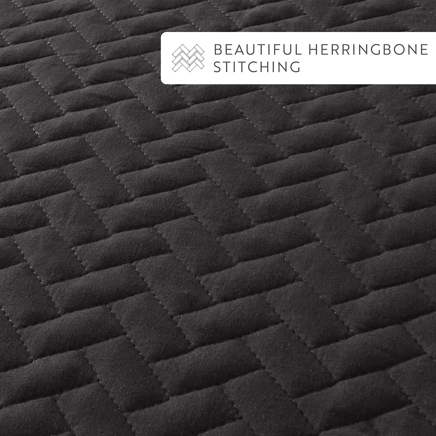 Casual Comfort Premium Ultra Soft Herringbone Pattern Quilted Coverlet Set
