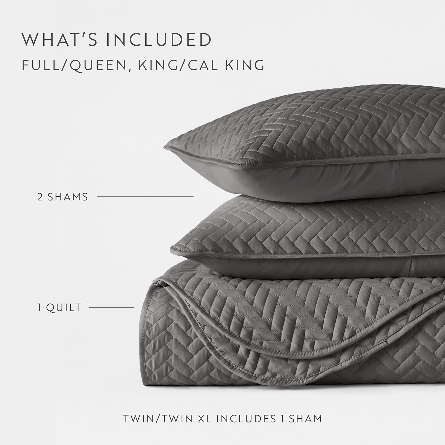 Casual Comfort Premium Ultra Soft Herringbone Pattern Quilted Coverlet Set