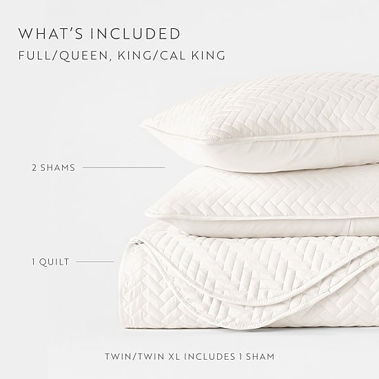 Casual Comfort Premium Ultra Soft Herringbone Pattern Quilted Coverlet Set