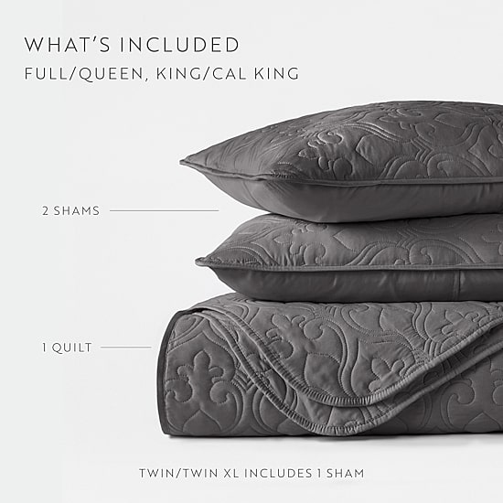 Casual Comfort Premium Ultra Soft Damask Pattern Quilted Coverlet Set