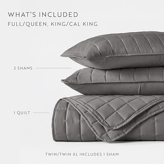 Casual Comfort Premium Ultra Soft Square Pattern Quilted Coverlet Set