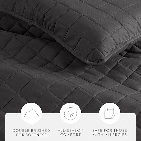 Casual Comfort Premium Ultra Soft Square Pattern Quilted Coverlet Set
