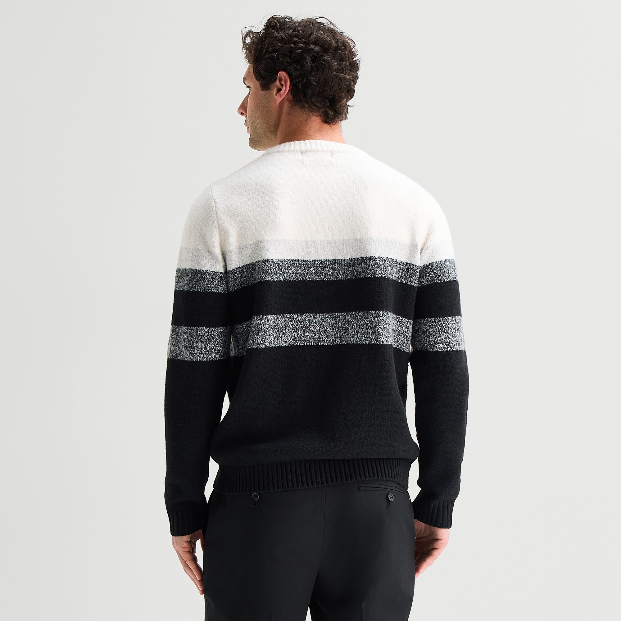 J. Ferrar Chest Stripe Mens Crew Neck Long Sleeve Pullover Sweater