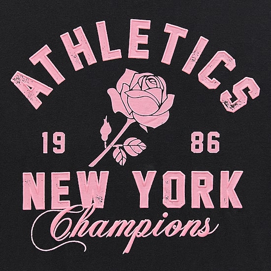 New World New York Athletics Boyfriend Tee Womens Juniors Crew Neck Short Sleeve Loose Fit Graphic T-Shirt