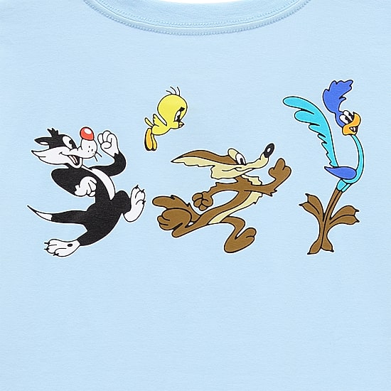 Looney Toons Baby Tee Womens Juniors Crew Neck Short Sleeve Fitted Looney Tunes Graphic T-Shirt
