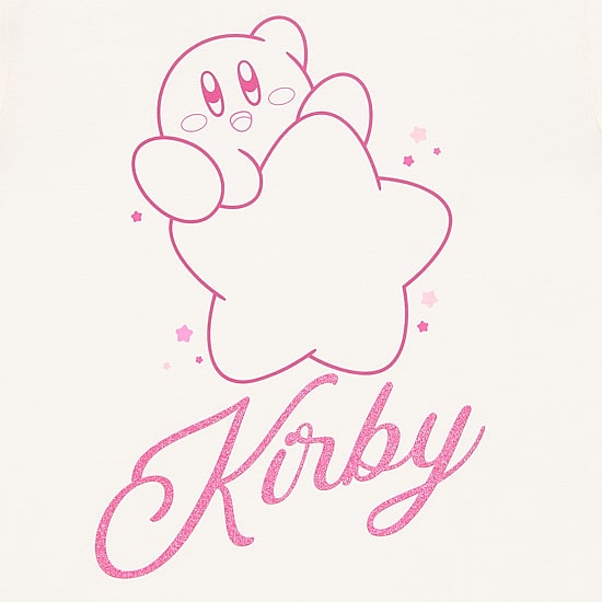 Kirby Boyfriend Tee Womens Juniors Crew Neck Short Sleeve Loose Fit Kirby Graphic T-Shirt