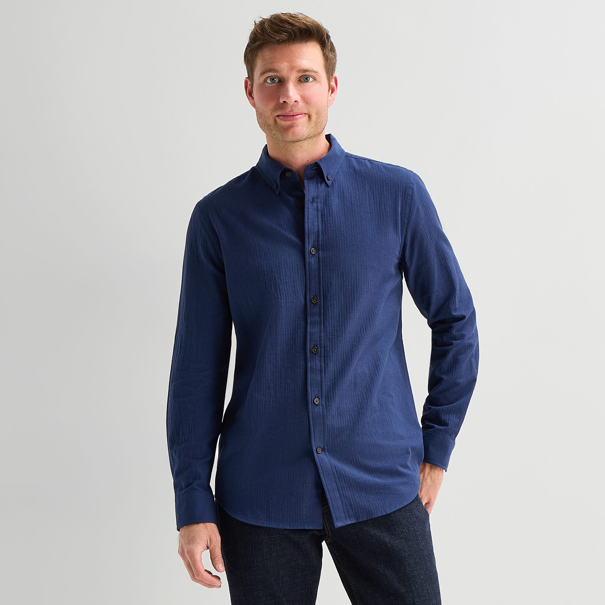 St. John's Bay Mens Long Sleeve Classic Fit Button-Down Shirt