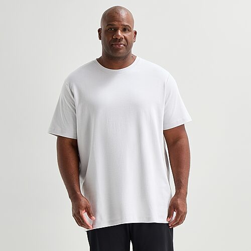 Stylus Mens Round Neck Short Sleeve Big and Tall T-Shirt, 4x-large Tall, Gray