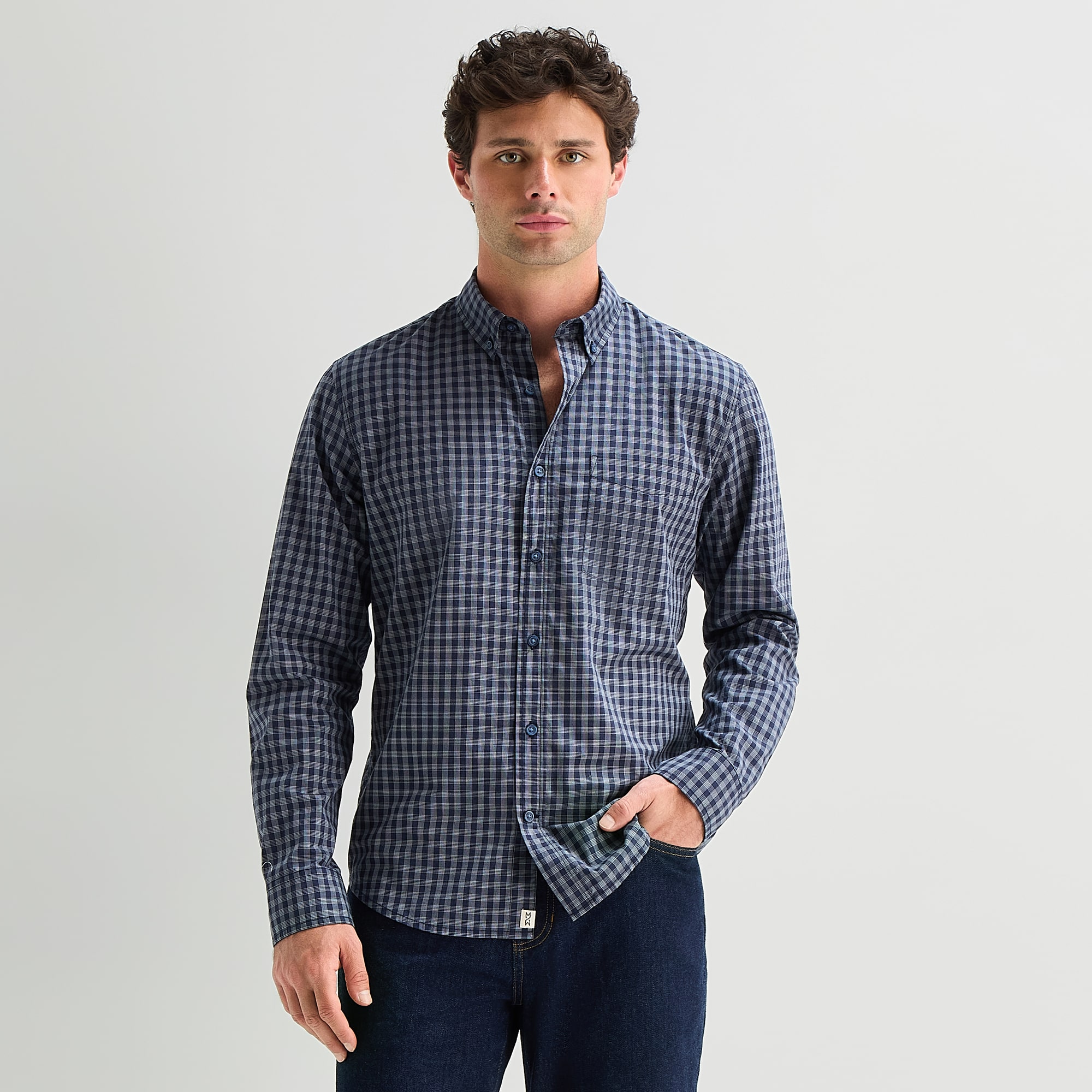 mutual weave Mens Long Sleeve Regular Fit Button-Down Shirt