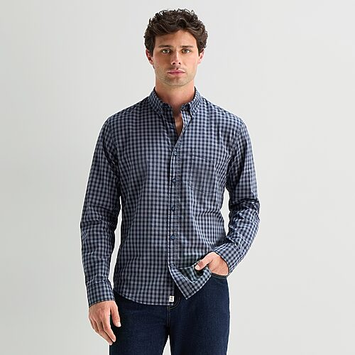 Mutual Weave Mens Long Sleeve Regular Fit Button-down Shirt In Blue