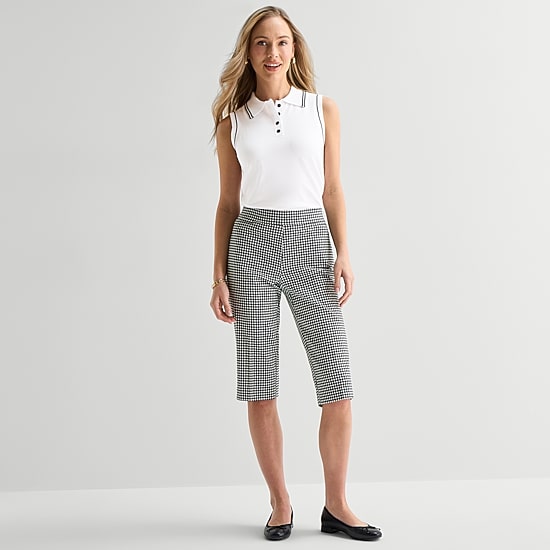 Liz Claiborne Lisa Womens Stretch Fabric Straight Mid Rise Capri Pant