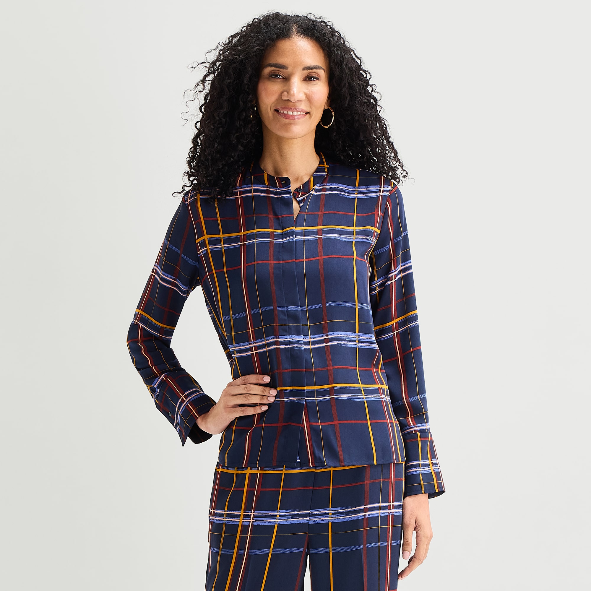 Liz Claiborne Womens Cuffed Long Sleeve Regular Fit Button-Down Shirt