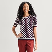 Liz Claiborne Womens Crew Neck Short Sleeve Pullover Sweater