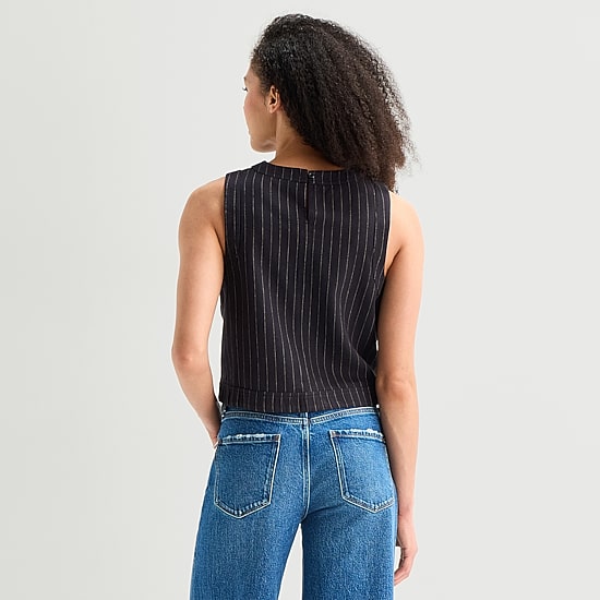 a.n.a Womens Crew Neck Sleeveless Shell