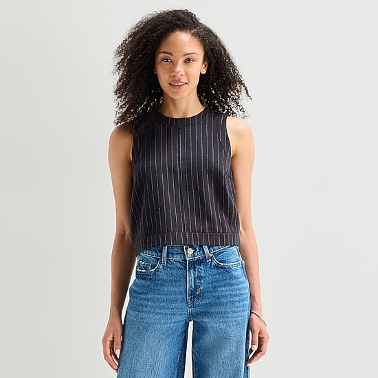 a.n.a Womens Crew Neck Sleeveless Shell