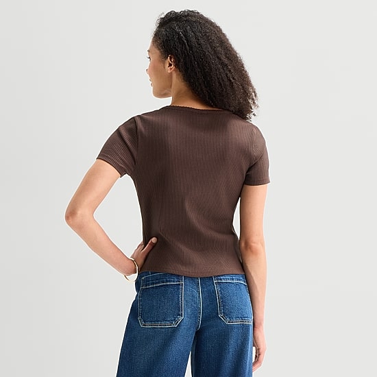A.N.A Womens V Neck Short Sleeve Button Cardigan