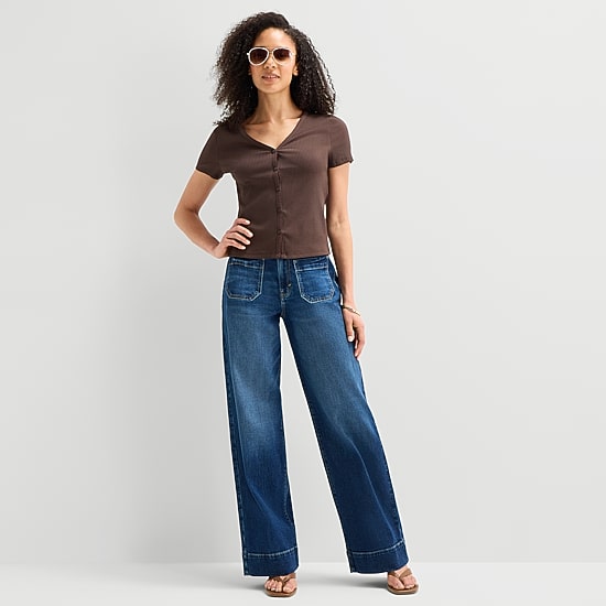 A.N.A Womens V Neck Short Sleeve Button Cardigan