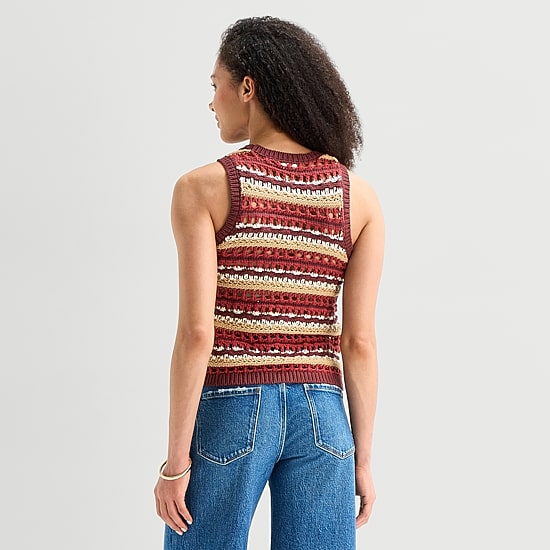 a.n.a Womens Crew Neck Sleeveless Pullover Sweater