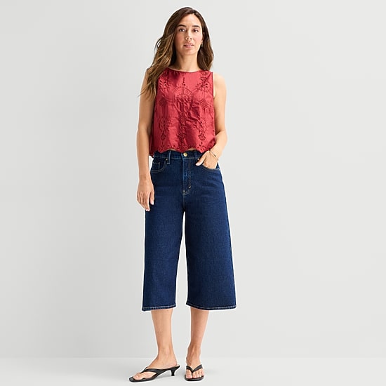 a.n.a Womens Denim Culotte Jean