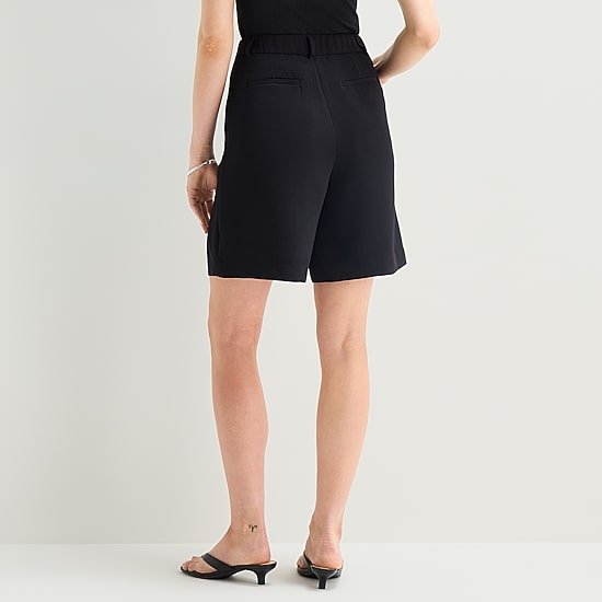 a.n.a Womens Mid Rise Pleated Short
