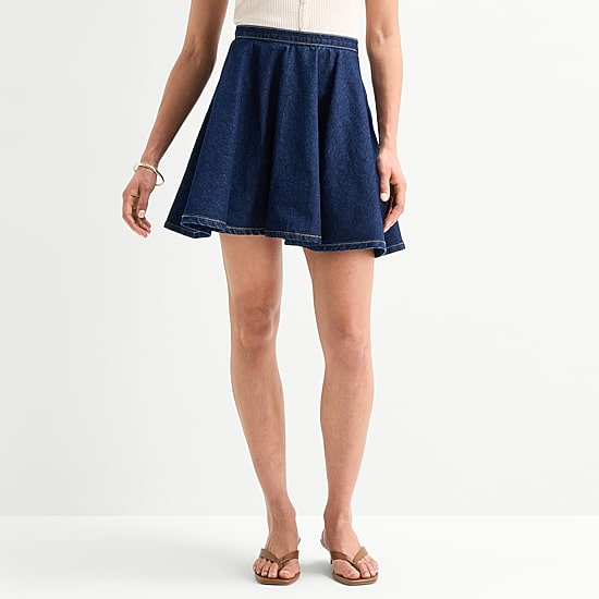 A.N.A Womens Mid Rise Denim Skirt