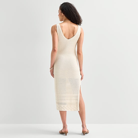 a.n.a Womens Midi V Neck Sleeveless Maxi Dress