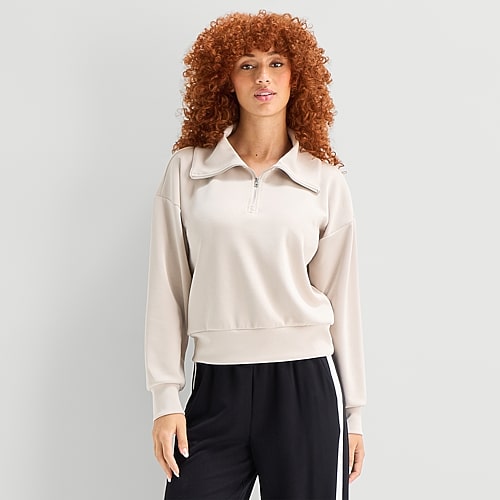 Stylus Womens Long Sleeve Sweatshirt In Gray