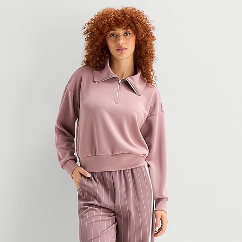 Stylus Womens Long Sleeve Sweatshirt In Pink
