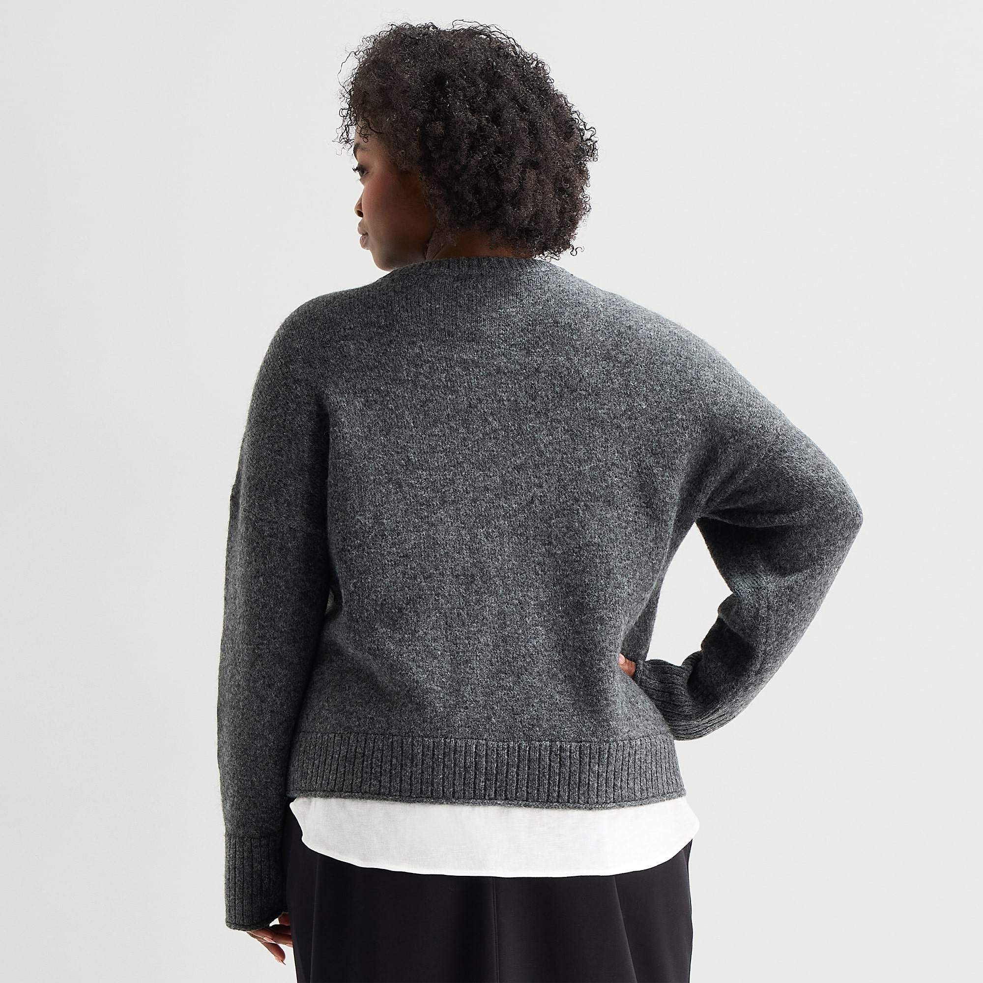 Stylus Plus Womens Crew Neck Long Sleeve Pullover Sweater