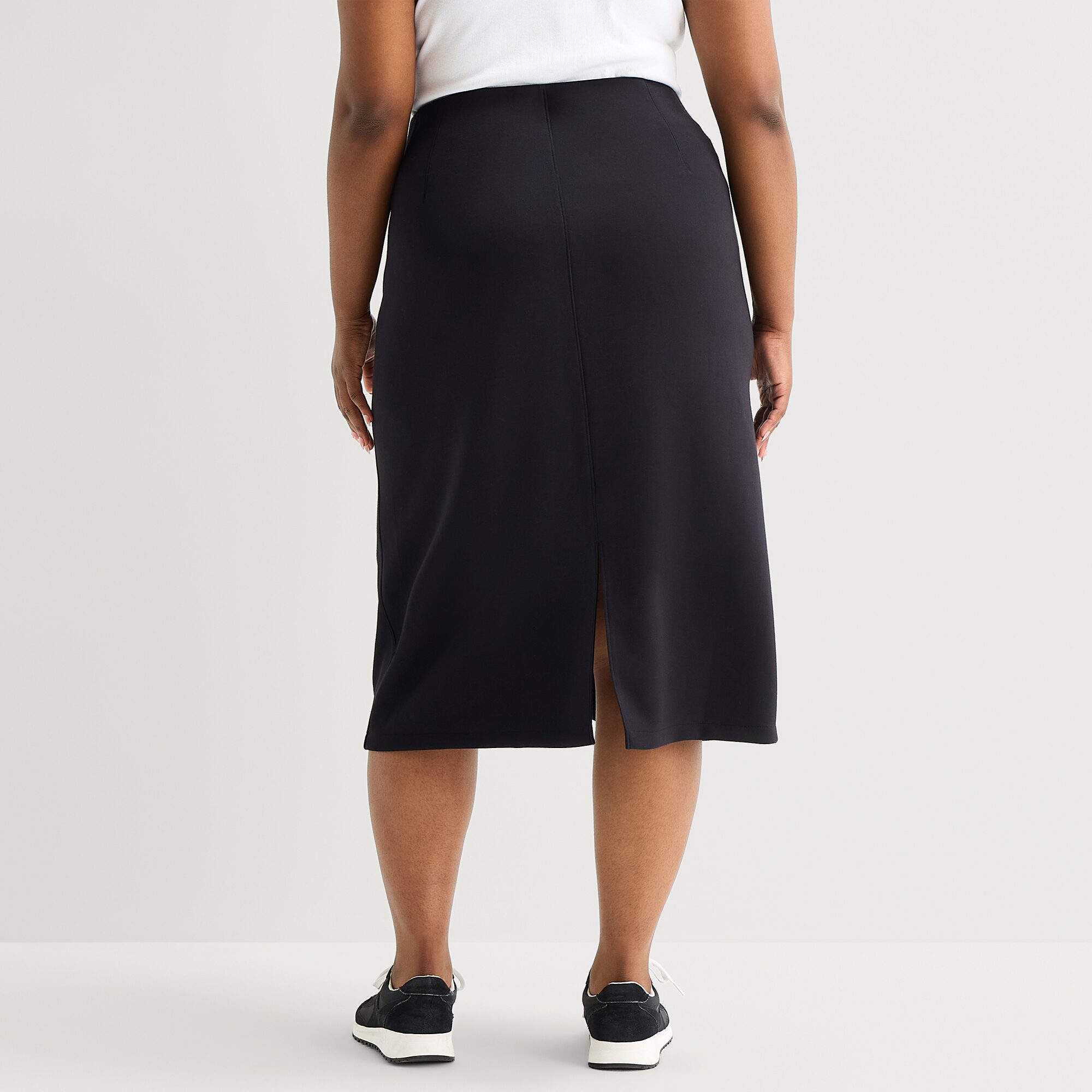 Stylus Womens Plus High Rise Midi Pencil Skirt