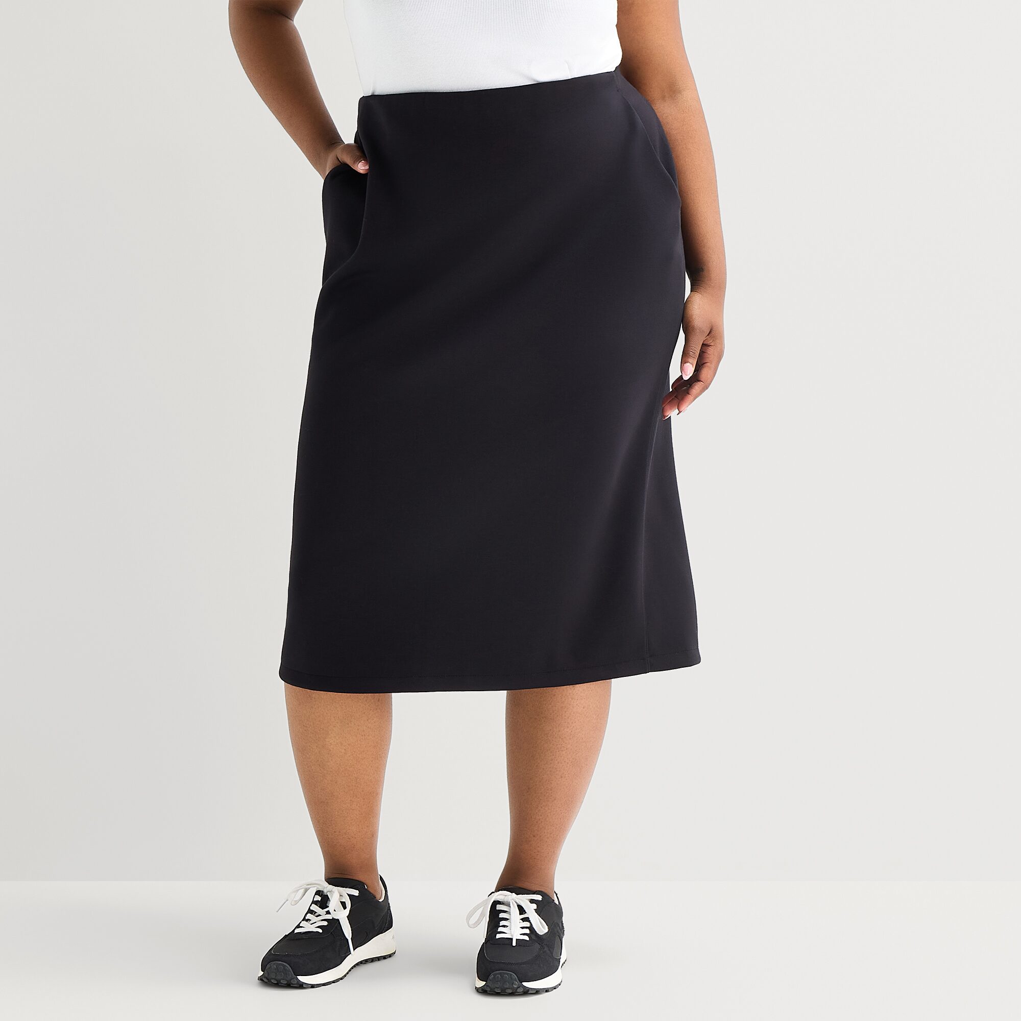 Stylus Womens Plus High Rise Midi Pencil Skirt